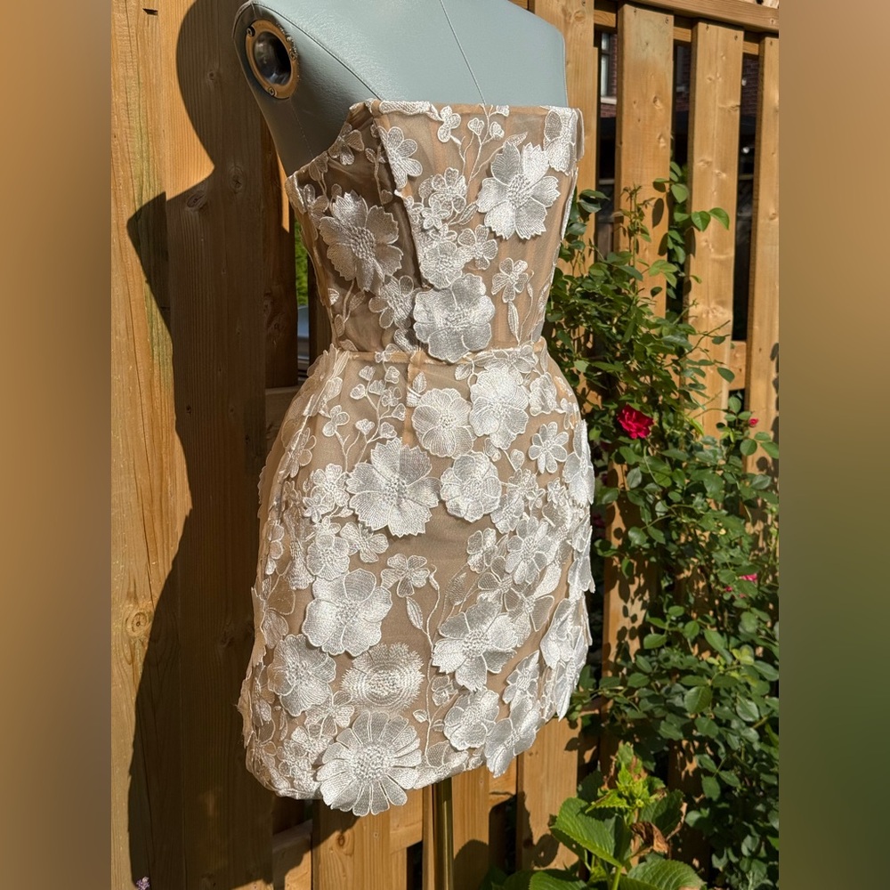 🆕 BRONX & BANCO 🧿 NWOT Jasmine Maraya White Mini Dress - Sz XS - US 2 - Picture 4 of 13